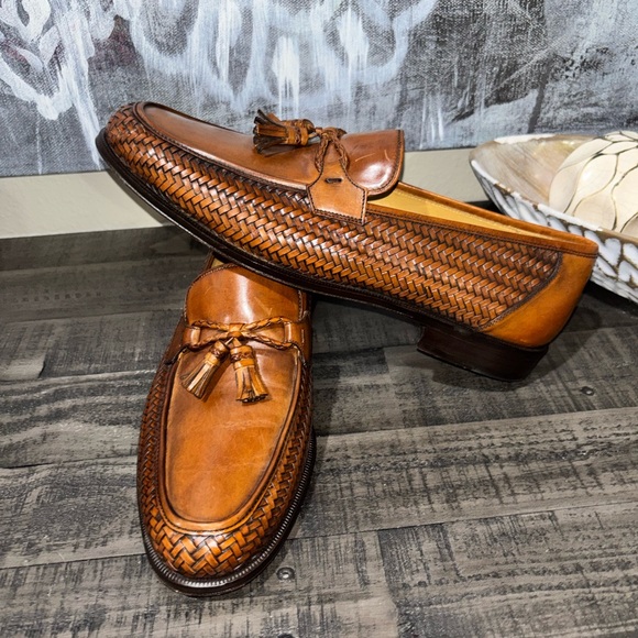 Magnanni woven leather tassel loafers Men's SZ12 - Picture 12 of 13